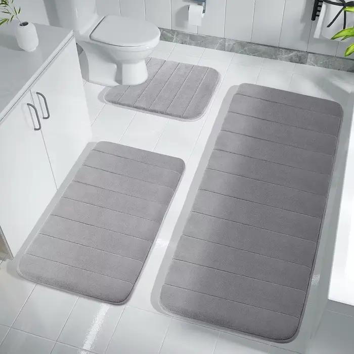 Tapis de bain Super absorbant en mousse à mémoire de forme, antidérapant, pour salle de bain, sol la