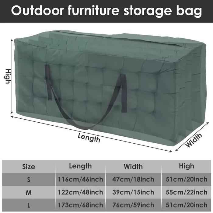 Sac de rangement de coussin, housse de protection pour meubles de grande capacité, jardin extérieur,