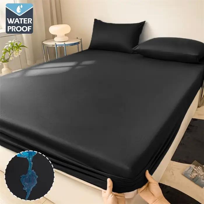 Housse de matelas imperméable, drap-housse avec bande élastique, protection de matelas réglable et a
