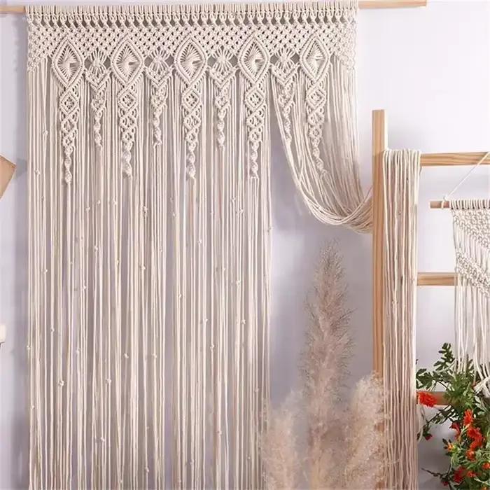 Rideau en macramé tissé à la main, ULde coton, tapisserie de porte, rideau de suppression, mur de ch
