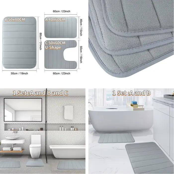 Tapis de bain Super absorbant en mousse à mémoire de forme, antidérapant, pour salle de bain, sol la