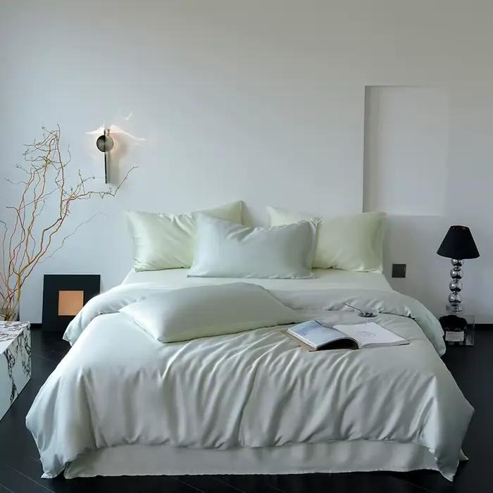 Parure de lit de luxe en Lyocell massif, rafraîchissante pour l'été, soyeuse, comprenant housse de c