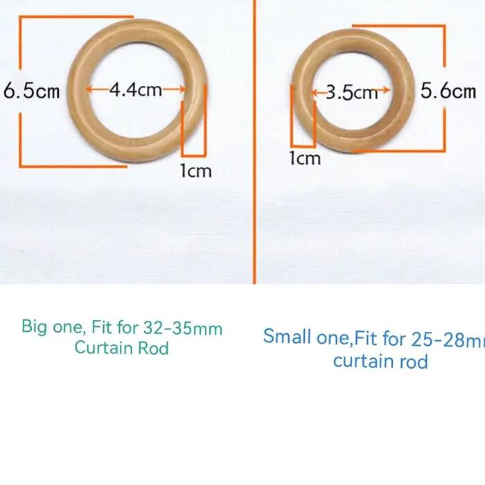 1 douzaine d'anneaux décoratifs en bois pour rideaux en bois avec clip amovible ou vissé