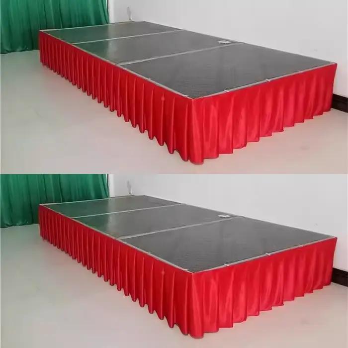 Jupe de Table plissée en Polyester, décoration pour fête de mariage, Banquet, anniversaire, nappe, c
