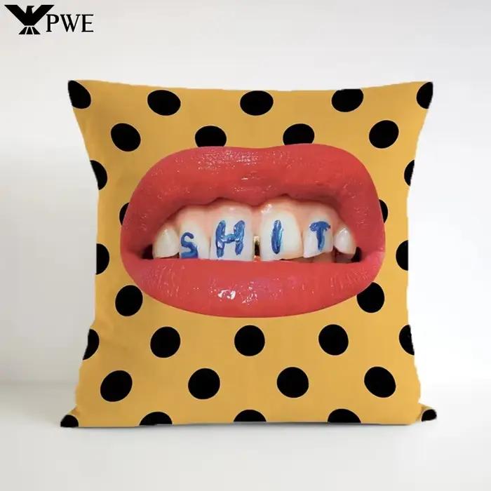 Housse de coussin de personnalité drôle, 45x45, carrée, courte, cadeau, coussin décoratif pour canap