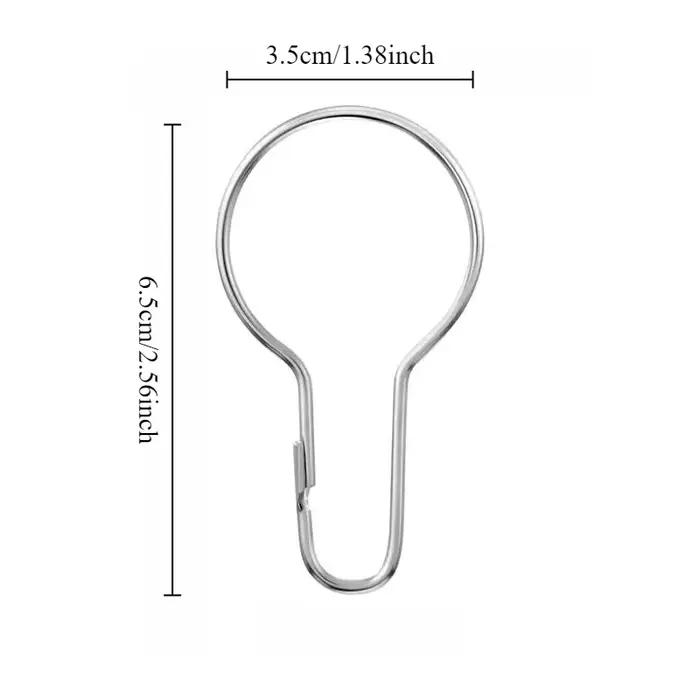 20 crochets pour rideau de salle de bain, accessoires de suspension pour rideau de douche, anneaux d
