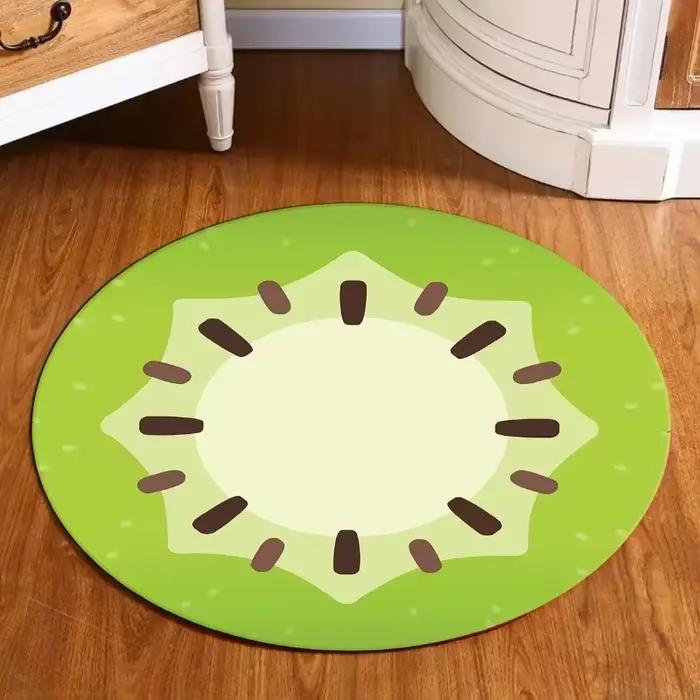 VIKAMA – tapis rond à motif Kiwi, joli coussin décoratif pour salon, chambre d'enfant, thème de frui