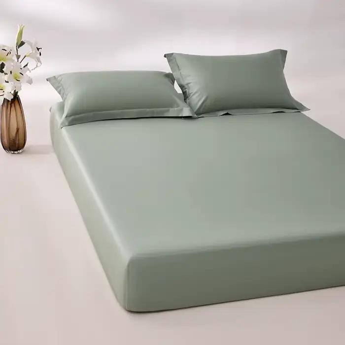 Drap-housse en coton égyptien 800TC, avec bande élastique, drap de lit de couleur unie, housse de ma