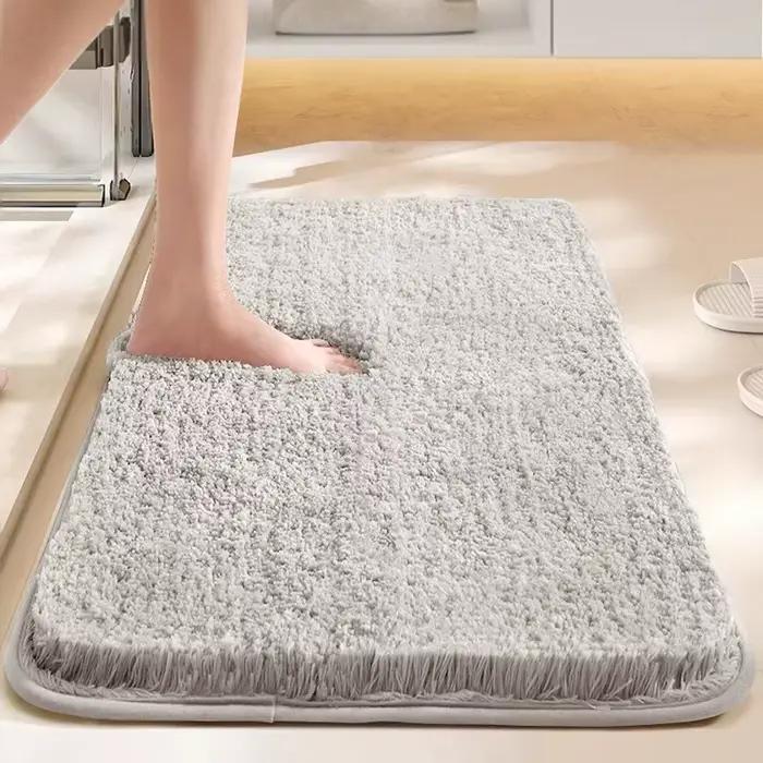Tapis de salle de bain absorbant épais de 3,5 cm, base antidérapante en TPR, tapis de bain en microf