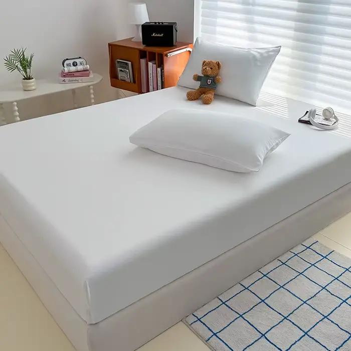 Drap-housse délavé de couleur unie avec bandes élastiques, housse de matelas réglable antidérapante 