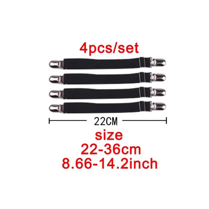 Bande de fixation élastique pour drap de lit, 4 pièces/ensemble, pinces pour drap de lit, ceinture r