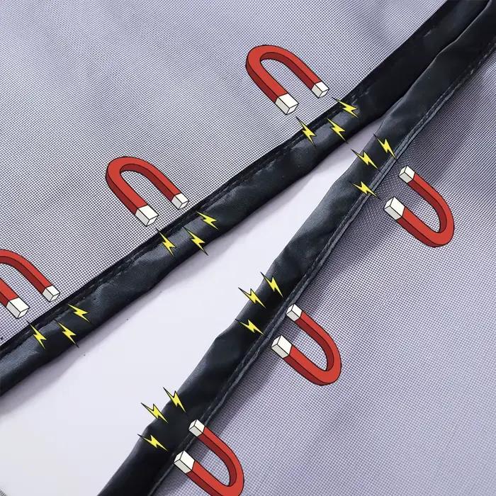 Moustiquaire magnétique pour porte, rideau noir pour insectes volants, fermeture automatique, maille