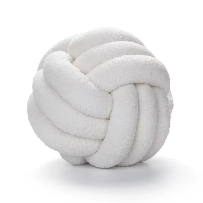 Heart de boule de nœud doux en peluche noué, oreiller en peluche de lit, décoration d'intérieur, bou