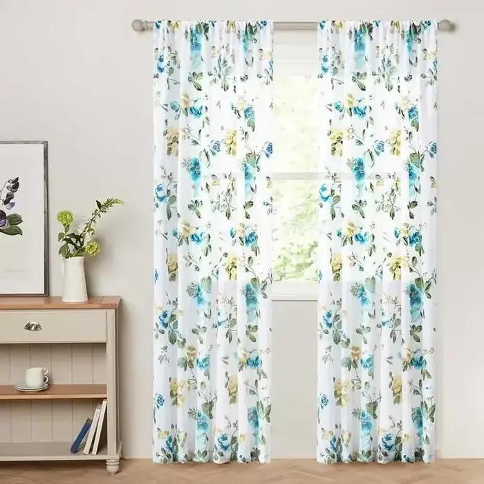 Rideaux pour salon, chambre à coucher, cuisine moderne, rideaux transparents pour rideau en Voile