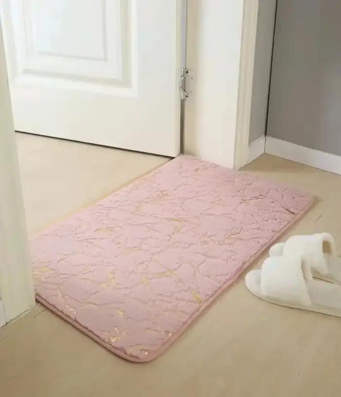 Tapis de bain lavable et antidérapant absorbant pour baignoire, tapis de douche, tapis en Faux lapin