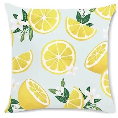 Juste de coussin série fruits citron 45x45 cm, taie décorative pour canapé salon, décoration de la m