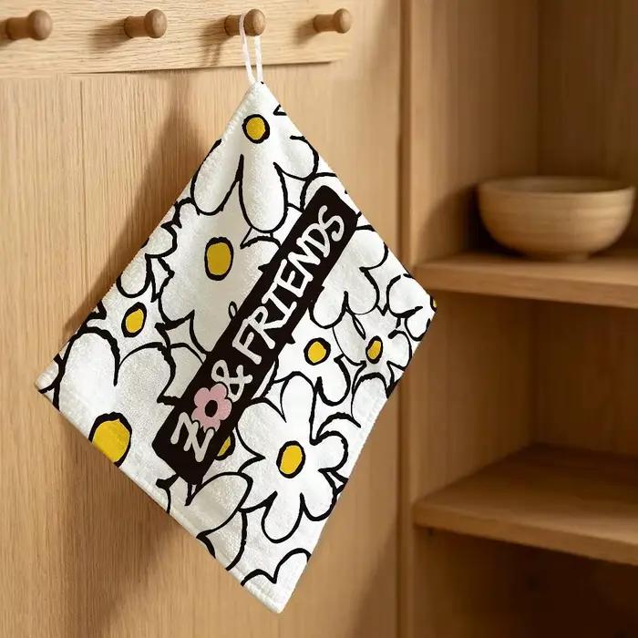 Serviette suspendue pour la maison Cat Z-ZOA CARTOON, serviette en coton polyester pour essuyer les 
