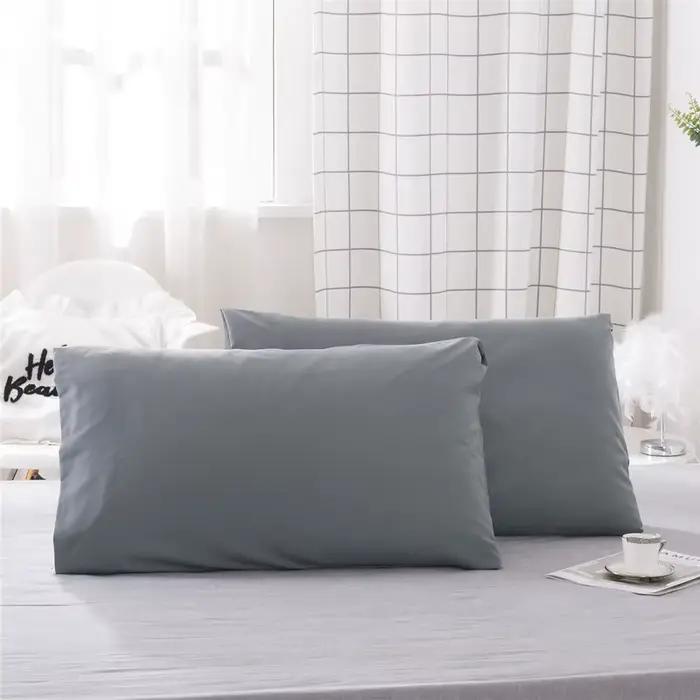 Taie d'oreiller luxueuse de couleur unie, 2 pièces, confortable, douce et hypoallergénique, pour une