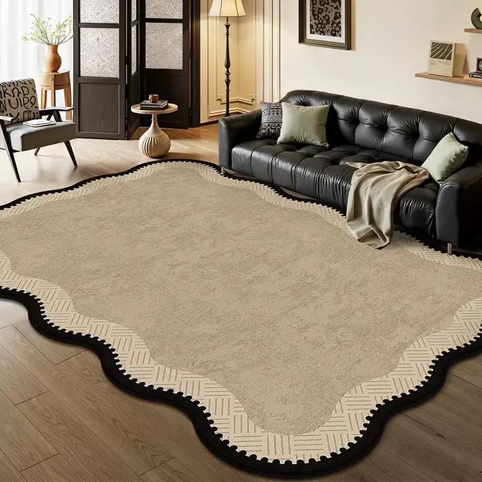 Tapis de salon antidérapant, imperméable, résistant à la saleté, motif géométrique irrégulier, grand