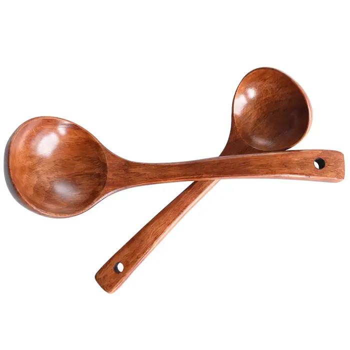 Komu-Louche à soupe en bois, cuillère en bois, Ustensiles de cuisine, Couverts de cuisine, Fournitur