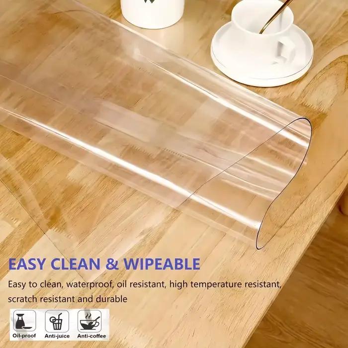 Nappe en PVC Transparent, Verre Souple, Clip, Résistant à l'Huile, Imperméable, Convient pour Table 