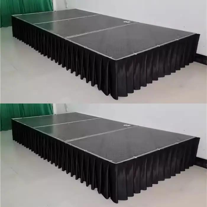 Jupe de Table plissée en Polyester, décoration pour fête de mariage, Banquet, anniversaire, nappe, c