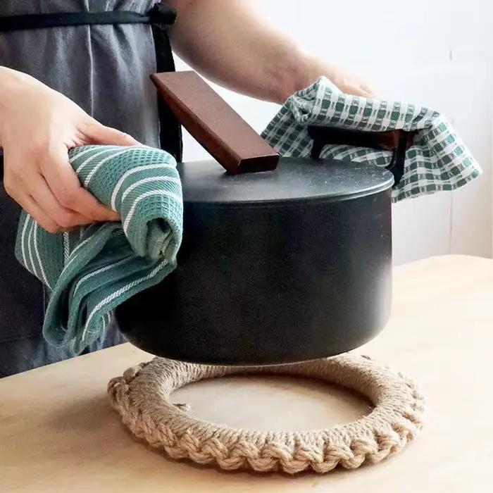 Torchons de cuisine en tissage gaufré, 100% coton, ultra doux, absorbants, à séchage rapide, ustensi