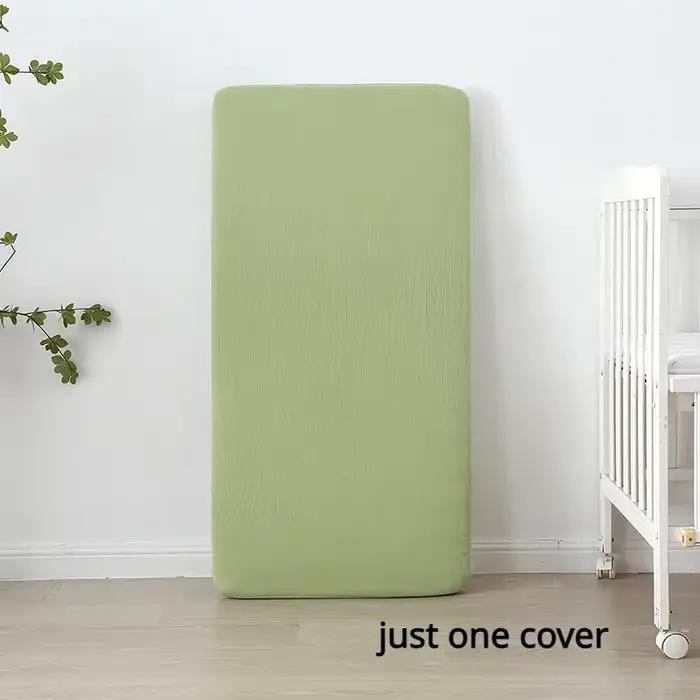 Drap-housse en mousseline de coton pour bébé, protège-matelas pour enfants, nom personnalisé