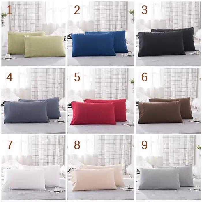Taie d'oreiller luxueuse de couleur unie, 2 pièces, confortable, douce et hypoallergénique, pour une
