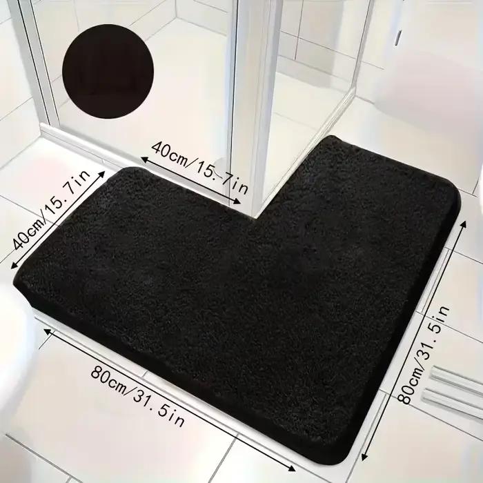 Tapis de sol de cuisine en forme de L de grande taille, couleur unie, tapis absorbant épaissi pour r