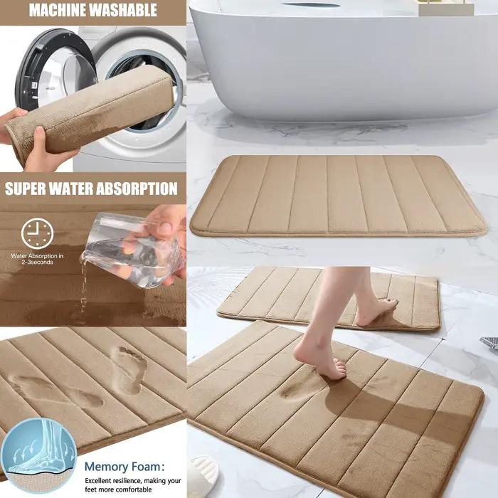 Tapis de bain Super absorbant en mousse à mémoire de forme, antidérapant, pour salle de bain, sol la