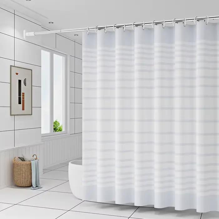 Rideaux de douche à rayures blanches, Style moderne Simple, pour salle de bain, tissu PEVA résistant