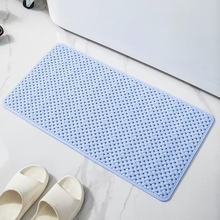 Tapis de baignoire antidérapant avec ventouses, trous de vidange, lavable en Machine, tapis de douch