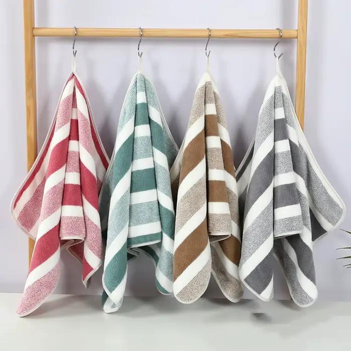 Serviette de bain rayée, 1 pièce, absorbante et à séchage rapide, Super douce, respectueuse de la pe