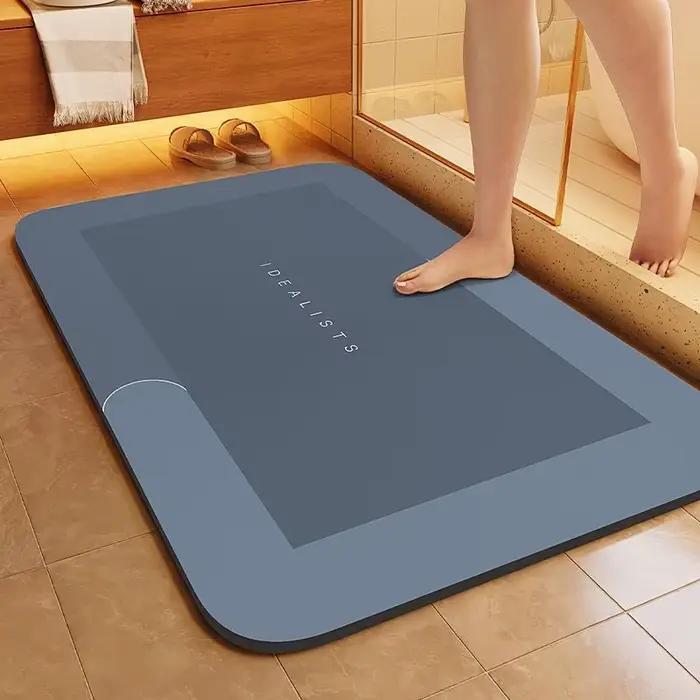 Tapis de bain minimaliste en diatomite, séchage rapide, absorbant, antidérapant, résistant aux tache