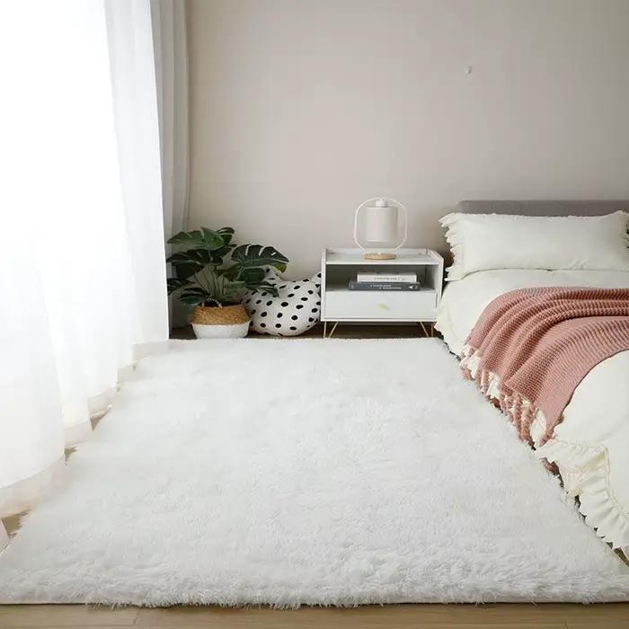 Tapis rose pour enfants, décoration de chambre à coucher pour filles, grands tapis nordiques pour sa