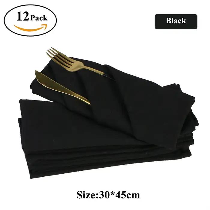 Serviette de Table en tissu, 12 pièces, pour hôtel, en coton Polyester, vert, rouge, pour noël, fête