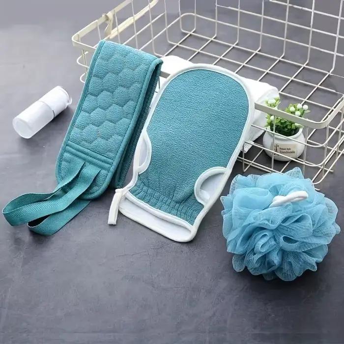 Ensemble de trois pièces de serviette de bain, ensemble combiné de boules de bain de nettoyage de bo
