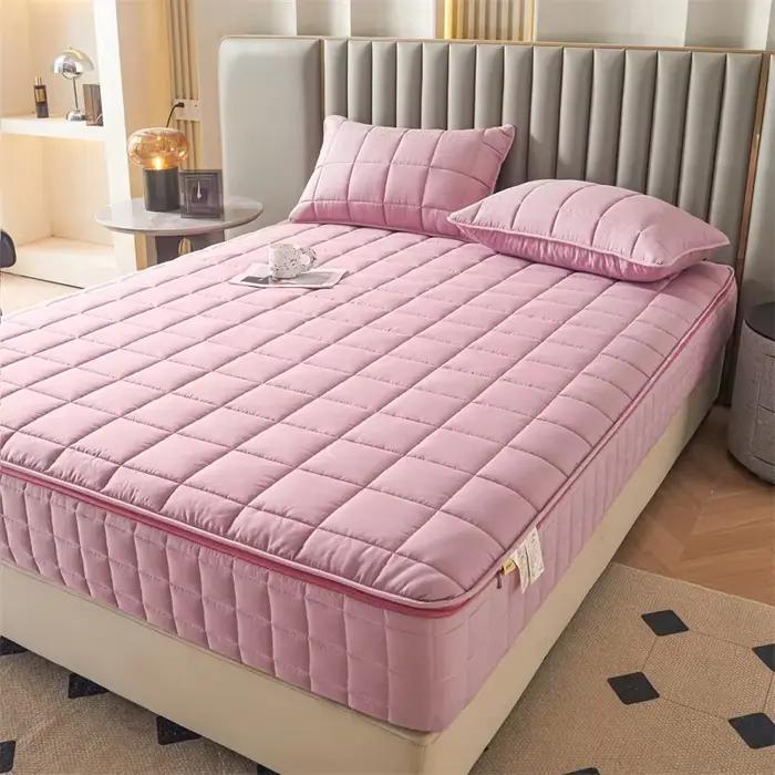 Drap-housse épais entièrement fermé à 6 côtés, housse de matelas avec fermeture éclair, drap de lit 