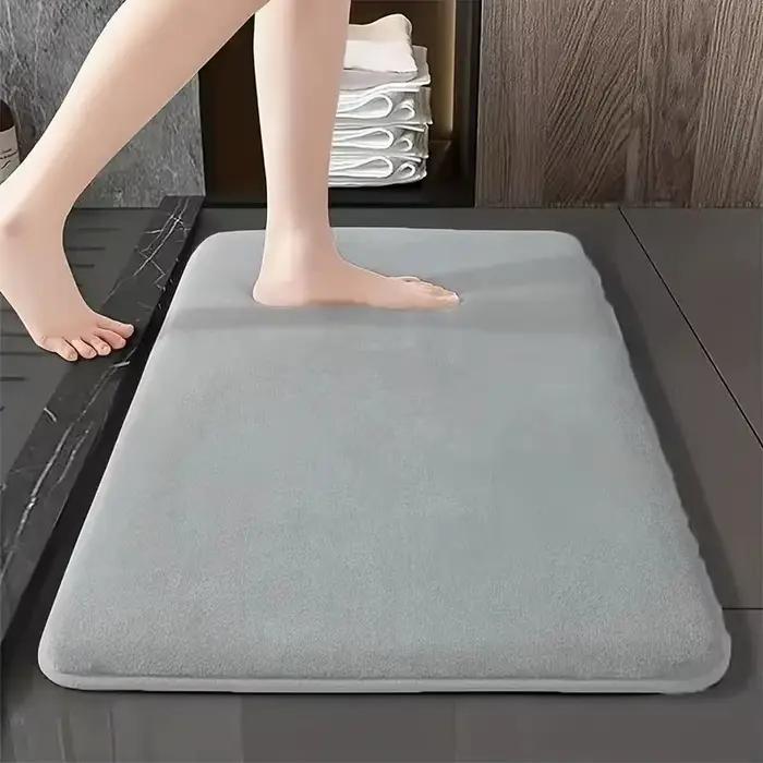 Tapis de sol absorbant antidérapant, tapis de bain en velours de corail, pour salle de bain, porte, 