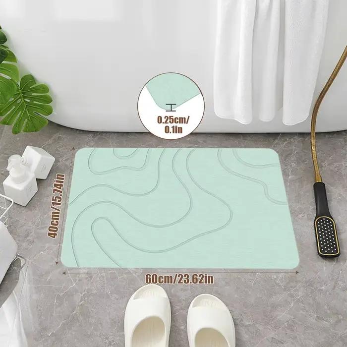 Tapis de salle de bain Super absorbant et antidérapant, 1 pièce, terre diatomée, tapis de bain à séc