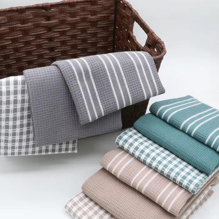 Torchons de cuisine en tissage gaufré, 100% coton, ultra doux, absorbants, à séchage rapide, ustensi