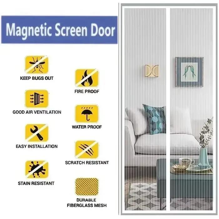 Rideaux anti-moustiques pour portes, moustiquaire magnétique, porte fenêtre, maille de fermeture aut