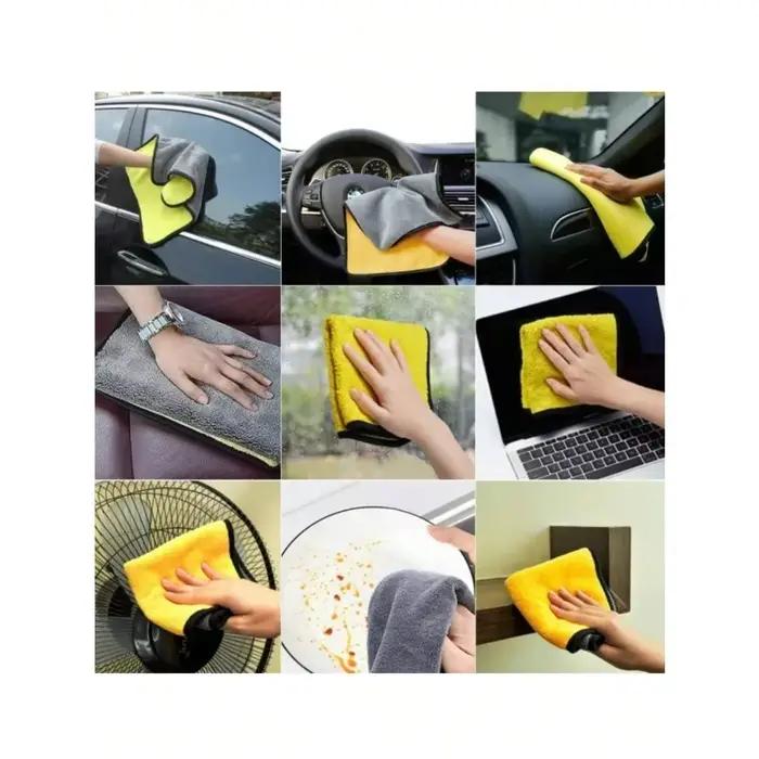 Chiffon de lavage Double couche en microfibre, serviettes de nettoyage de voiture 30x60cm 1/2/3/6/10