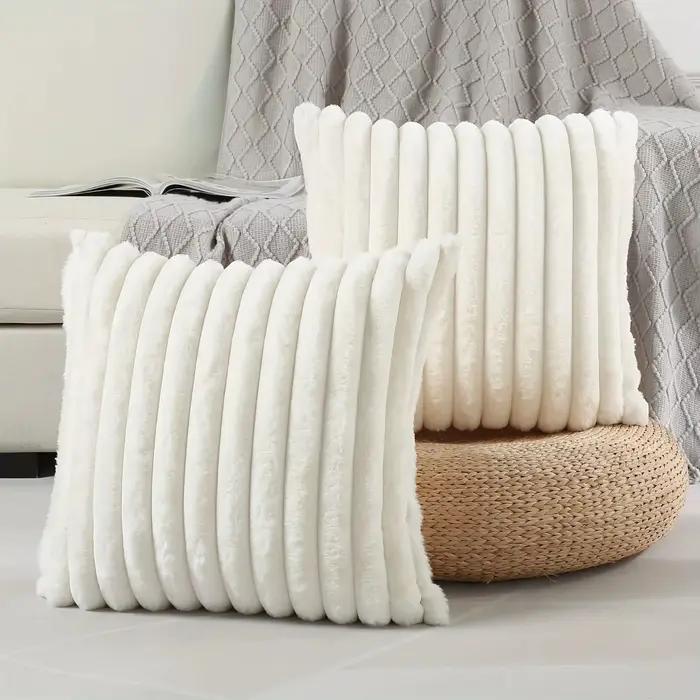 Taie d'oreiller en velours côtelé à rayures pour la décoration de la maison, tissu créatif pour la m