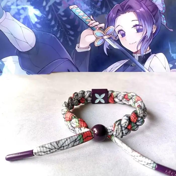 Bracelet de Cosplay Anime Kamado Tanjiro, Kamado Nezuko, tricoté à la main, accessoires de Couple, cadeau de noël