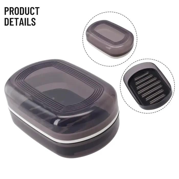 Porte-savon de salle de bain, boîte à savon réutilisable avec couvercle, double couche de drainage, accessoires de salle de bain