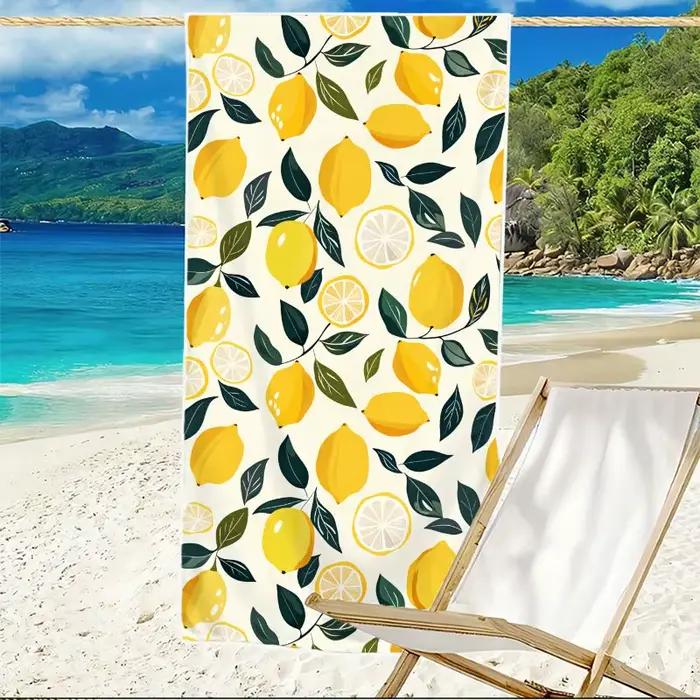 1 pièce, serviette de plage à motif citron