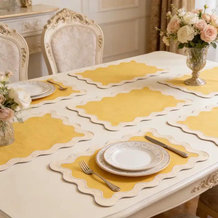 Serviette en tissu festonné de haute qualité