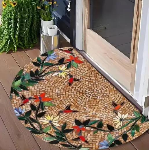 Tapis de porte semi-circulaire de style victorien rétro